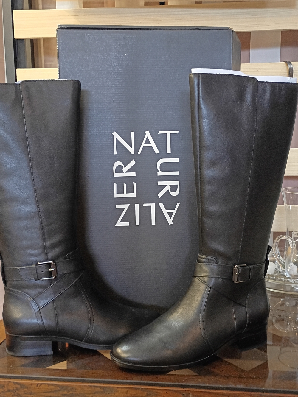 Brand New Naturalizer Rena Tall Black Leather Riding Boots